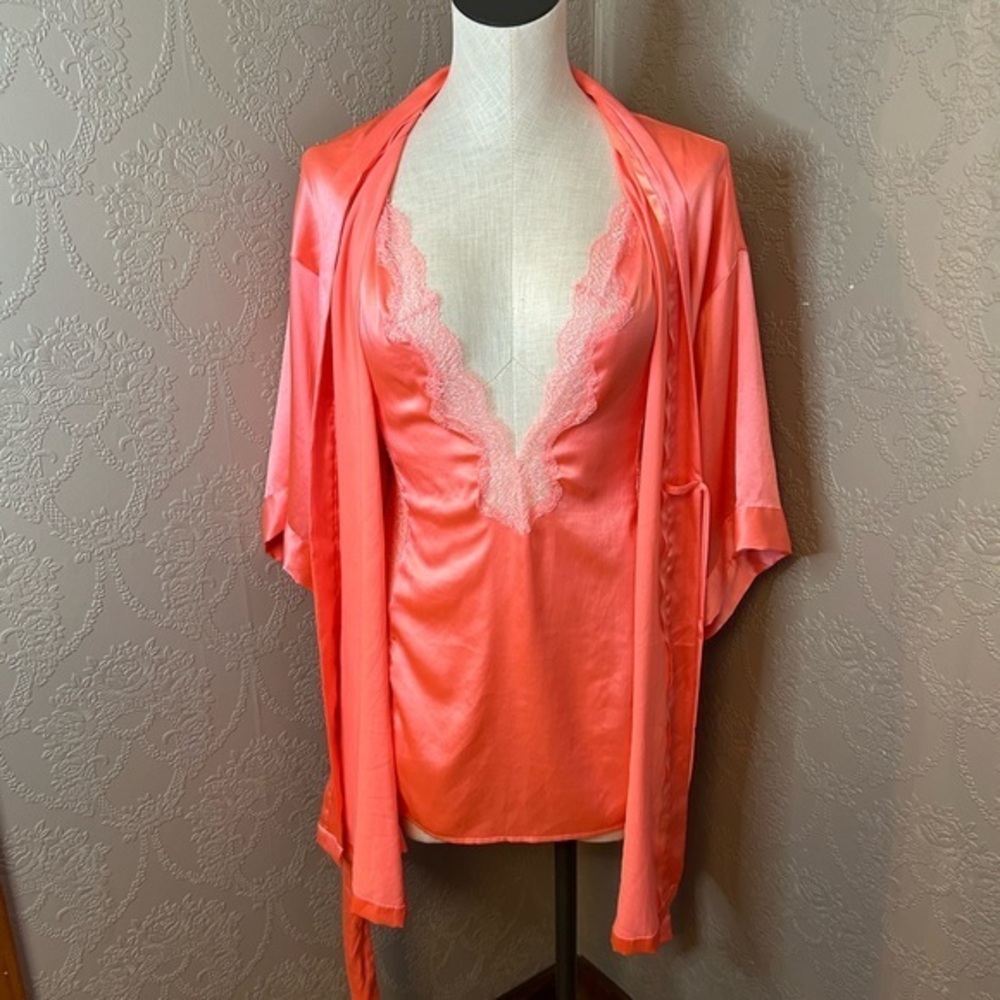 Victoria’s Secret Vintage Coral Nightgown & Robe Set
